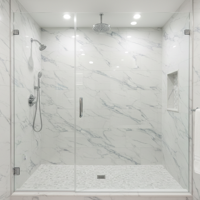 Marmi Carrara Blue Marble gloss porcelain tiles 