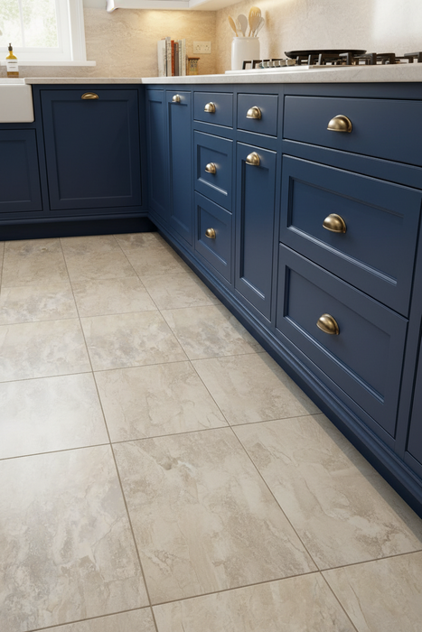 Keystone Beige Slate Effect Matt Porcelain Floor Tile 600x400mm