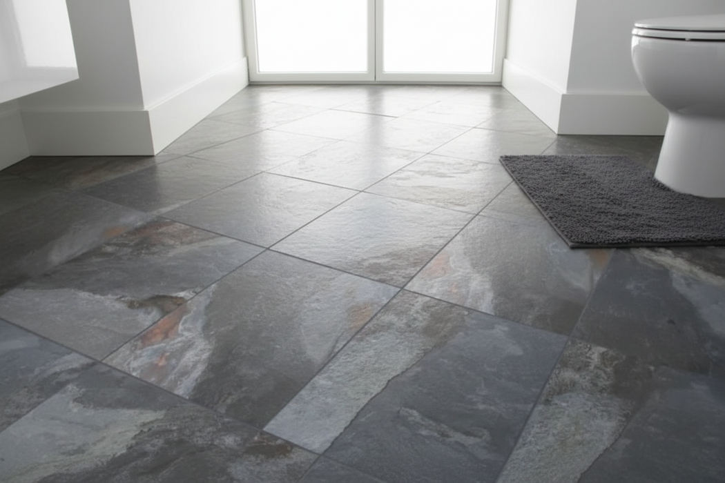 Burbank Storm Blue Grey Stone Effect Porcelain Wall and Floor Tiles 600x400mm