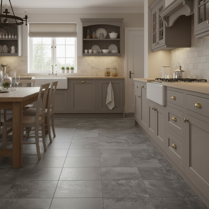 Burbank Storm Grey Stone Effect Porcelain Wall and Floor Tiles 600x400mm