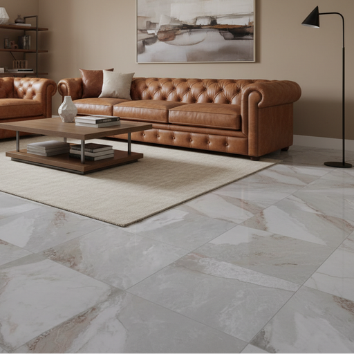 Burbank Storm Light Grey Stone Effect Porcelain Wall and Floor Tiles 600x400mm