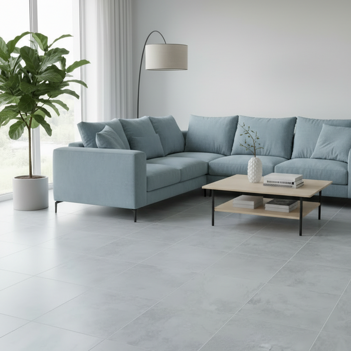 Burbank Storm Silver Stone Effect Porcelain Wall and Floor Tiles 600x400mm