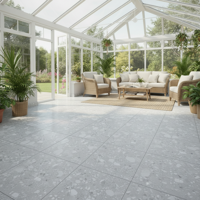 Piazza perla terrazzo porcelain tiles 60x120cm