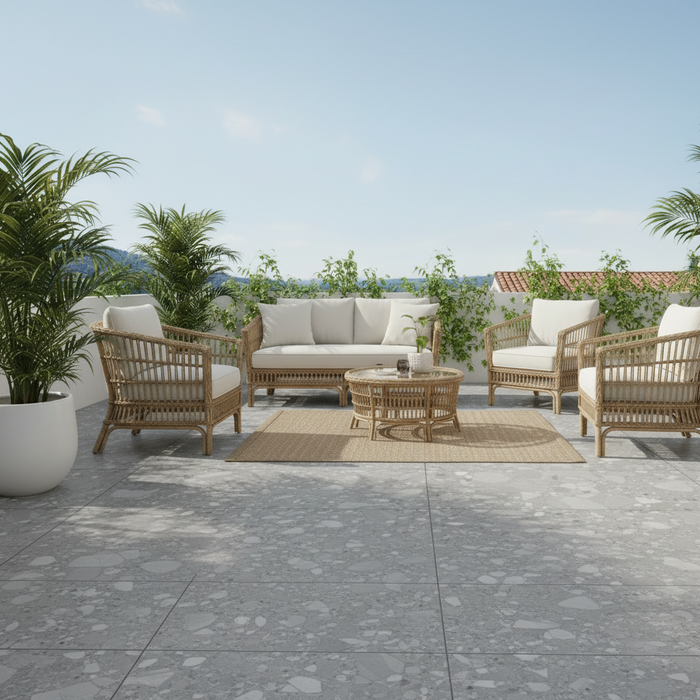 Piazza perla terrazzo porcelain tiles 60x120cm