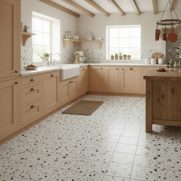 White Terrazzo Celleno Bold 20x20cm