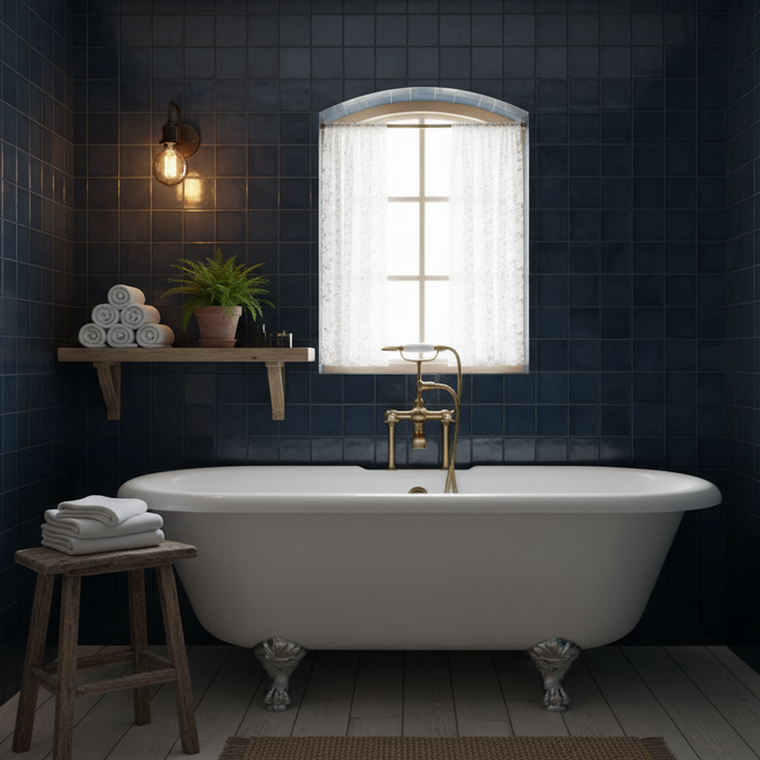 Storm Blue Zellige style tiles Wall Tiles 32x62.5cm
