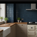 Storm Blue Zellige style tiles Wall Tiles 32x62.5cm