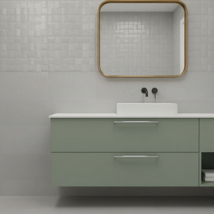 Terrastone White Textured Matt Wall Tile 25x50cm