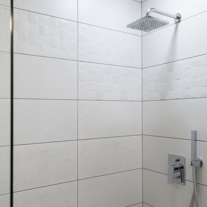 Terrastone White Textured Matt Wall Tile 25x50cm