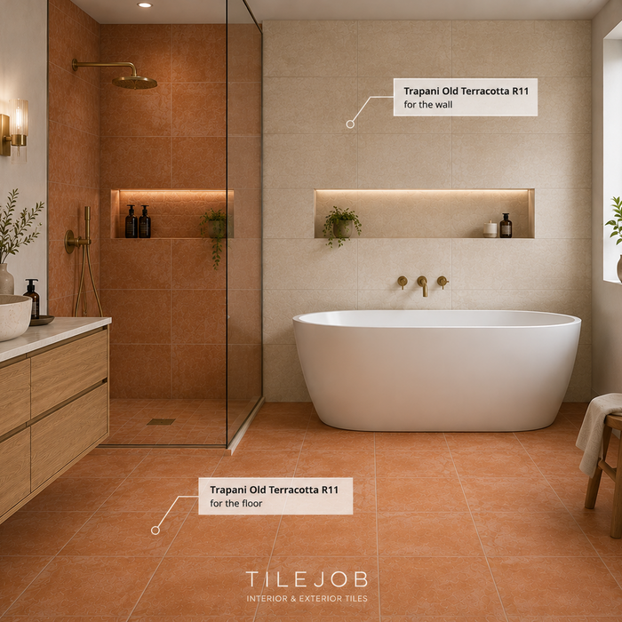 Trapani Old Terracotta Porcelain Tiles 25x25cm