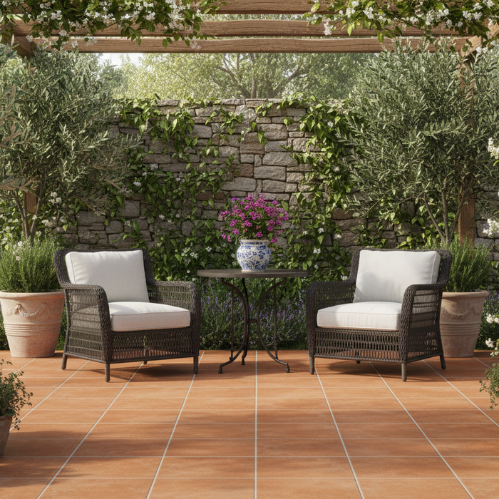 Trapani Terracotta Porcelain Tiles 25x25cm