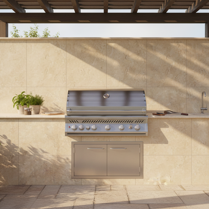 Travertino outdoor porcelain tile 60x120x2cm