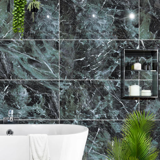 Green marble gloss porcelain tiles 60x120cm All tiles TILEJOB.CO.UK