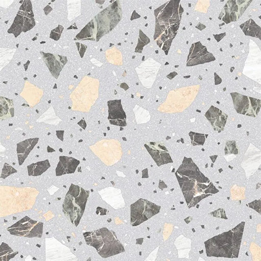 Resincrete Palladiano Neutral Grey Porcelain Tiles 120x120cm Terrazzo