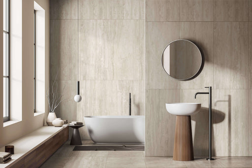 Barco travertine beige porcelain tiles 60x120cm All tiles TILEJOB.CO.UK