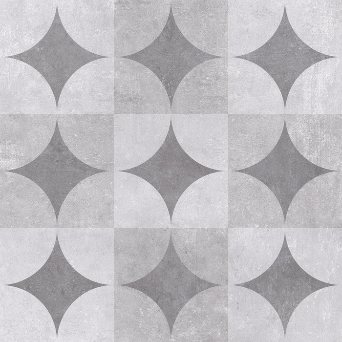Concrete Parma Grey Patterned Outdoor Porcelain Tiles cut sample TILEJOB.CO.UK