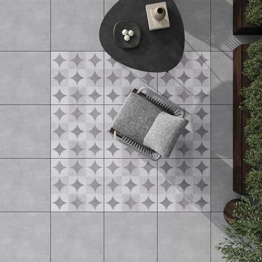 Concrete Parma Grey Outdoor Porcelain Tiles cut sample TILEJOB.CO.UK