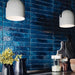 Perugia Vecchia blue crackle glazed ceramic tiles cut sample TILEJOB.CO.UK