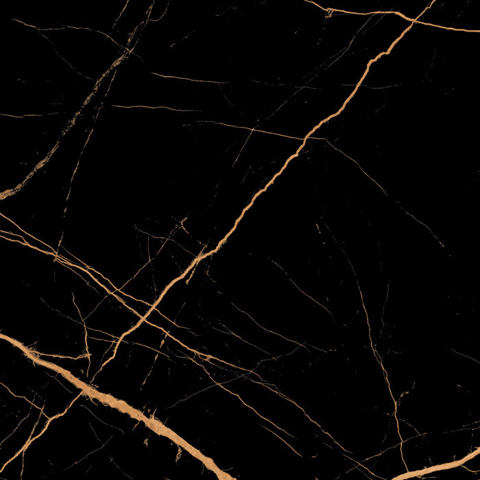 Golden Black Marble Effect Polished Porcelain Gloss tiles 60x60cm