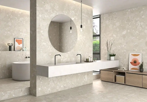 Piazza blanco terrazzo porcelain tiles 60x120cm All tiles TILEJOB