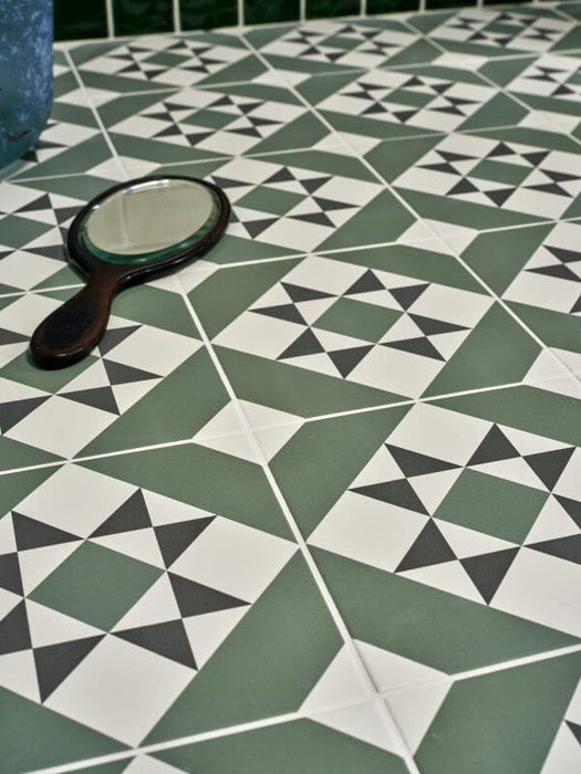 Verde Vintage Victorian Era Porcelain tile 20x20cm All tiles TILEJOB