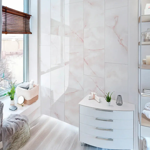 Crystal pink onyx tile gloss 30x60cm TILEJOB.CO.UK