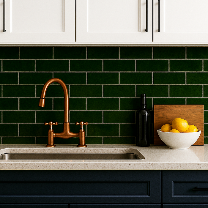 Como Green gloss ceramic 65x250x7mm