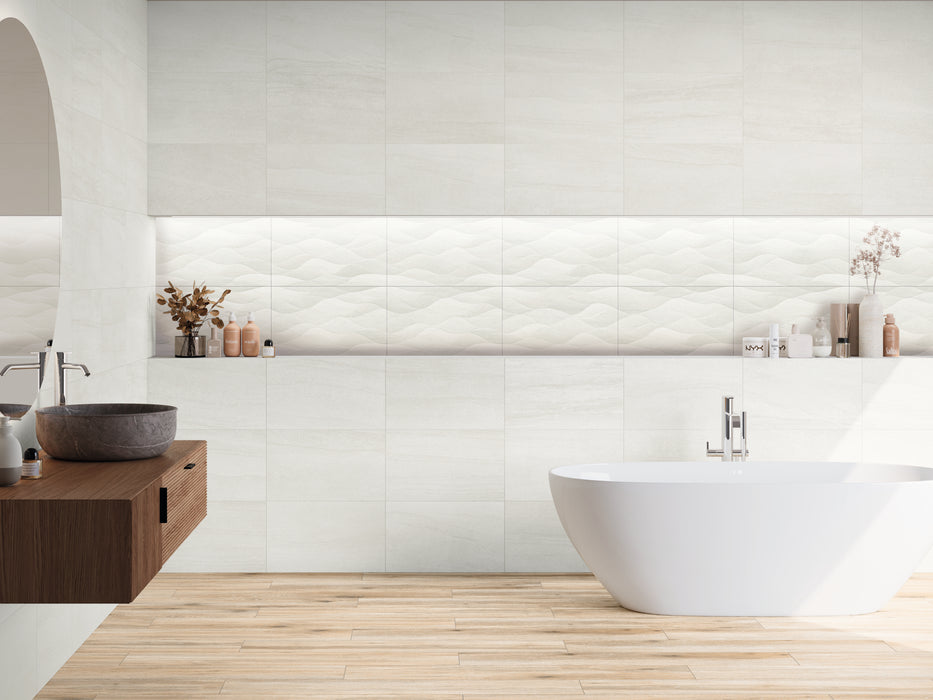 Natural Elaganta Ona Beige Wall Ceramic Tiles Plane and Decor 33x55cm