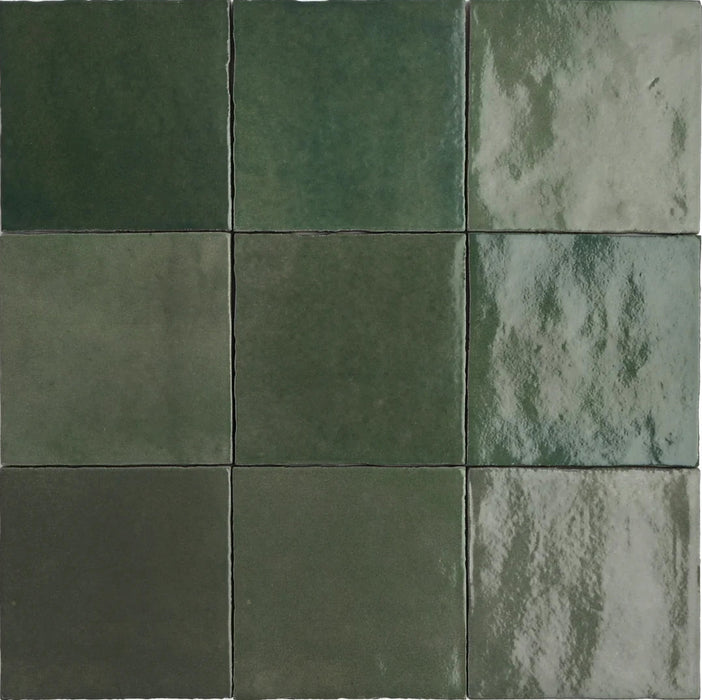 Zellige Morocco Forest Green Wall Tiles 10×10cm