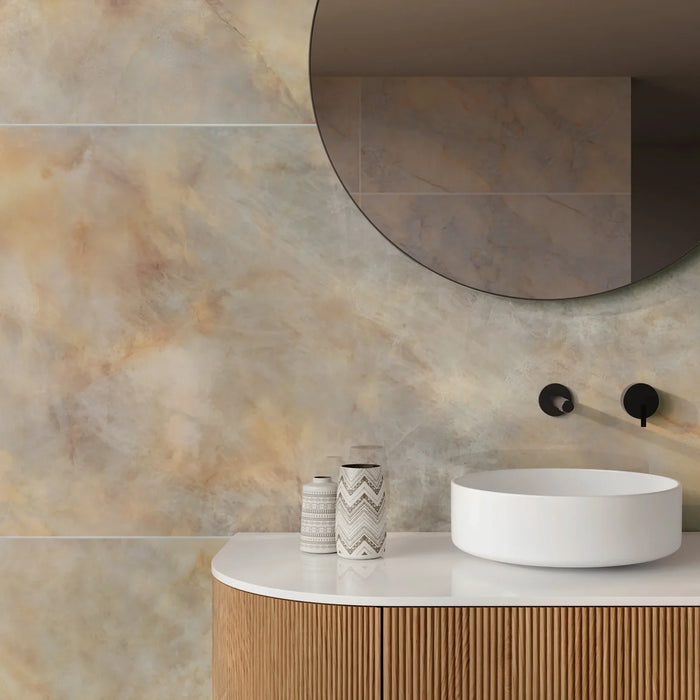 Carat Luna Gloss onyx bathroom tiles - 60x120cm