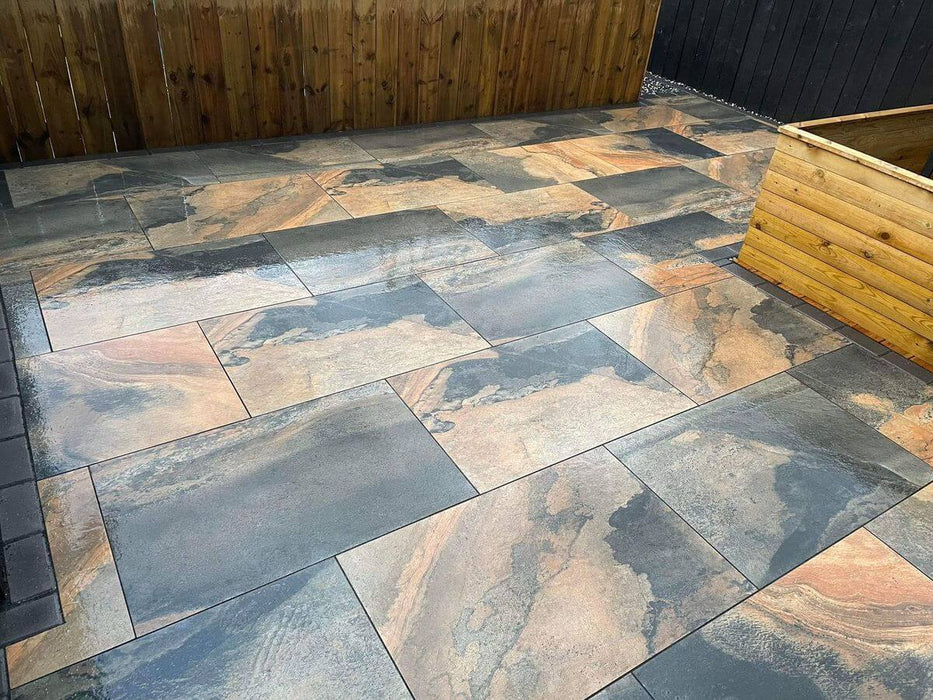 Impero slate outdoor porcelain tiles 60x90x2cm TILEJOB