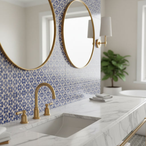 Alma Blue Porcelain tiles 20x20cm