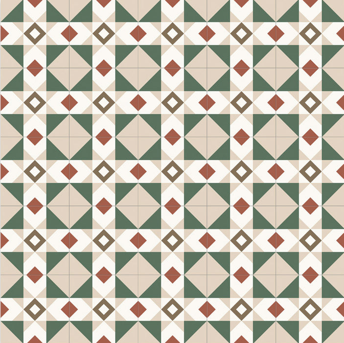 Geometry red matt porcelain 200x200mmx9mm