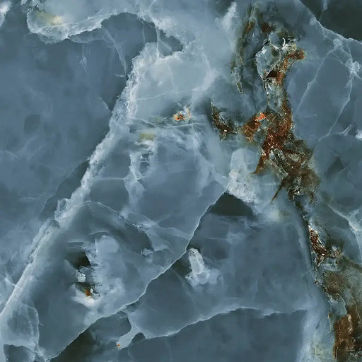 Iceland Onyx Marble Navy Blue cut sample TILEJOB