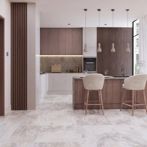 Keystone Beige Slate Effect Matt Porcelain Floor Tile 600x400mm