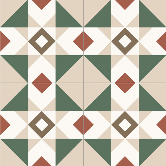 Geometry red matt porcelain 200x200mmx9mm