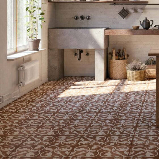 Livada cotto red vitrified ceramic tiles cut sample TILEJOB.CO.UK
