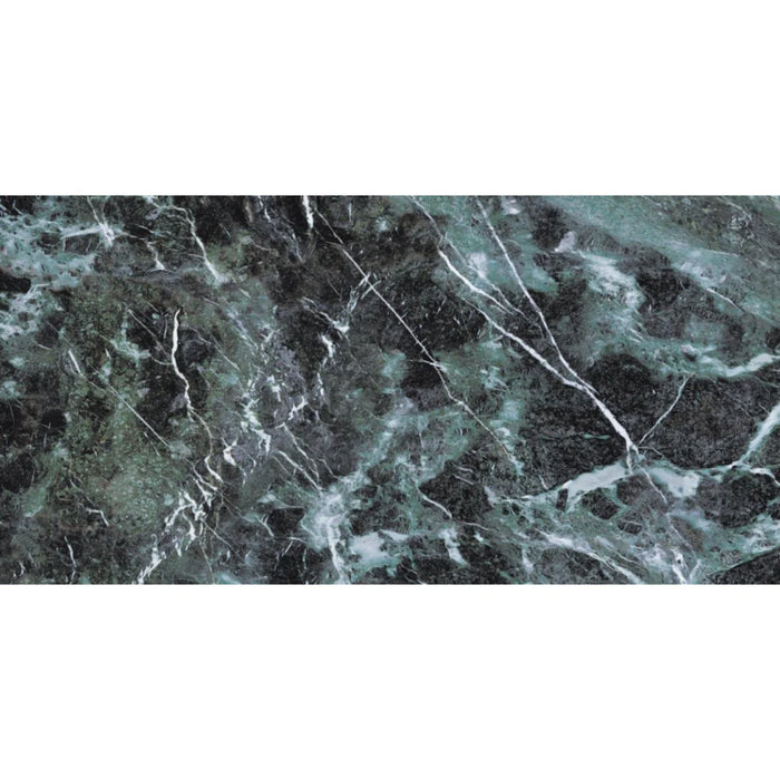 Green marble gloss porcelain tiles cut sample TILEJOB.CO.UK