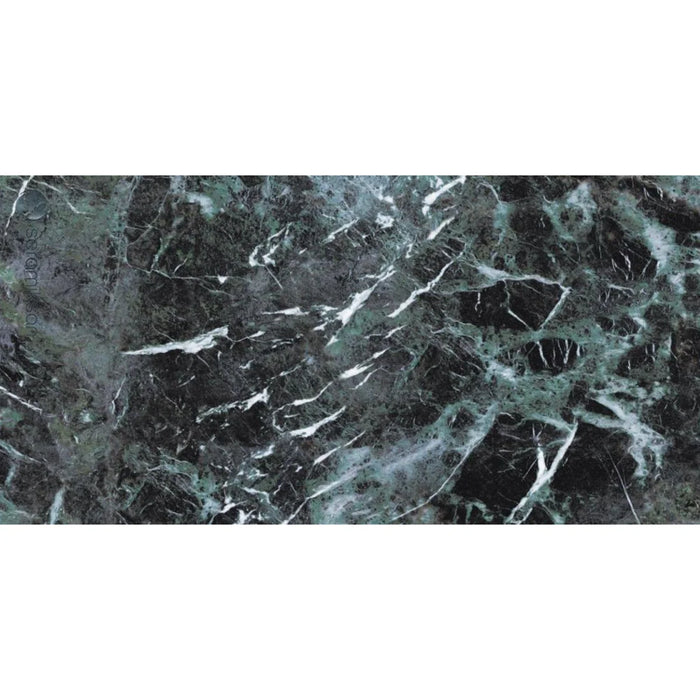Green marble gloss porcelain tiles cut sample TILEJOB.CO.UK