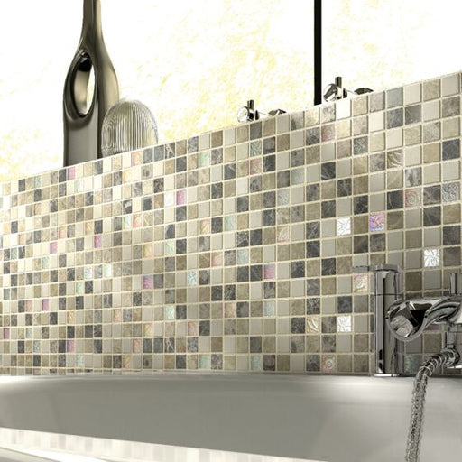 Perugia Brown Marble Mosaic Tiles Small mix