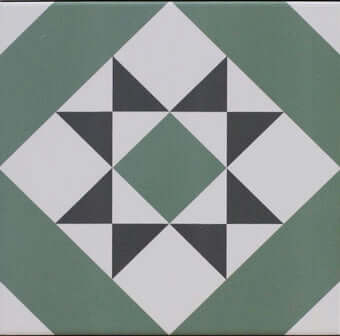 Verde Vintage Victorian Era Porcelain tile 20x20cm All tiles TILEJOB