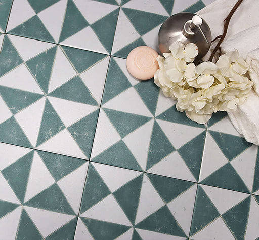 Craft green pattern tiles 22x22cm All tiles TILEJOB