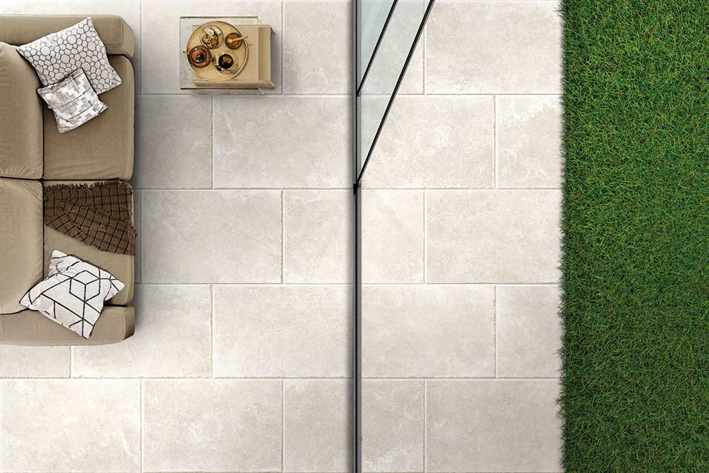 Kenford sand porcelain tiles cut sample TILEJOB.CO.UK