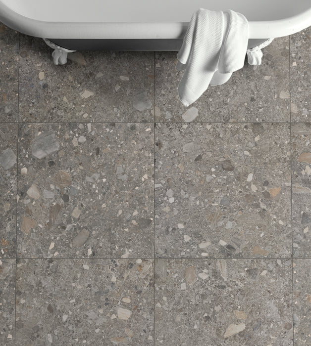 Ceppo Di Gre Argento porcelain tiles 90x90cm