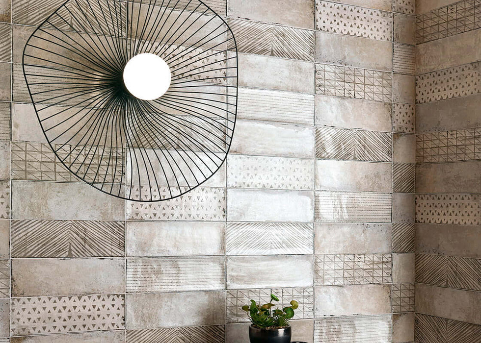 Oxford deco rustic white gloss wall tiles 10x30cm All tiles TILEJOB.CO.UK