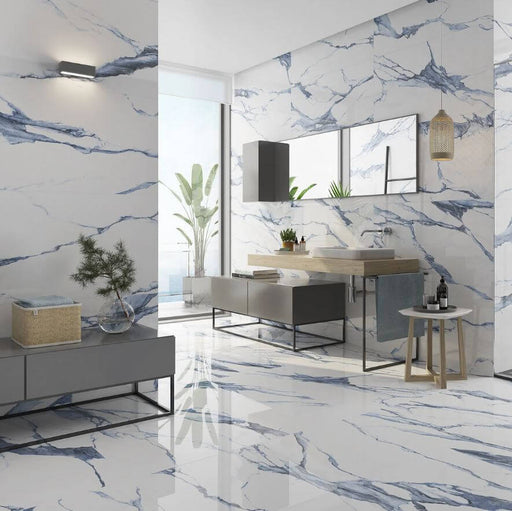 Character Blue Marble gloss porcelain tiles 60x60cm All tiles TILEJOB