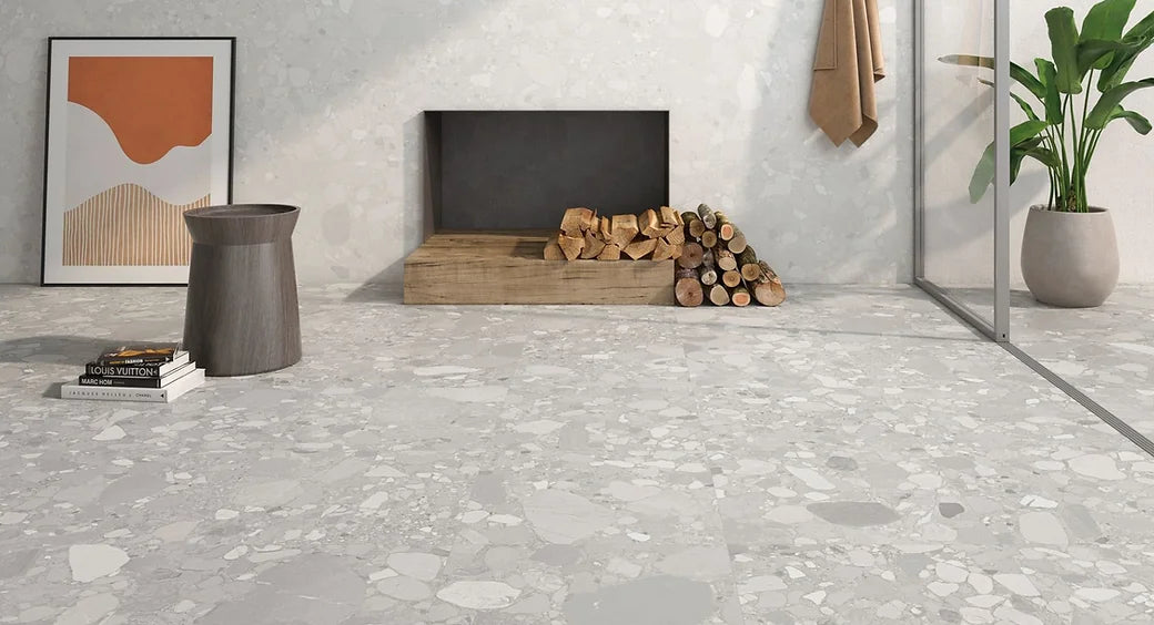 Piazza perla terrazzo porcelain tiles 60x120cm