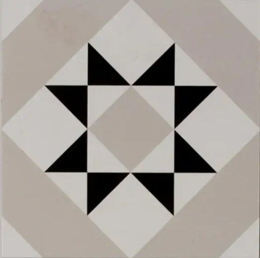 Blanconero Georgian Geometric Grigio porcelain cut sample TILEJOB.CO.UK