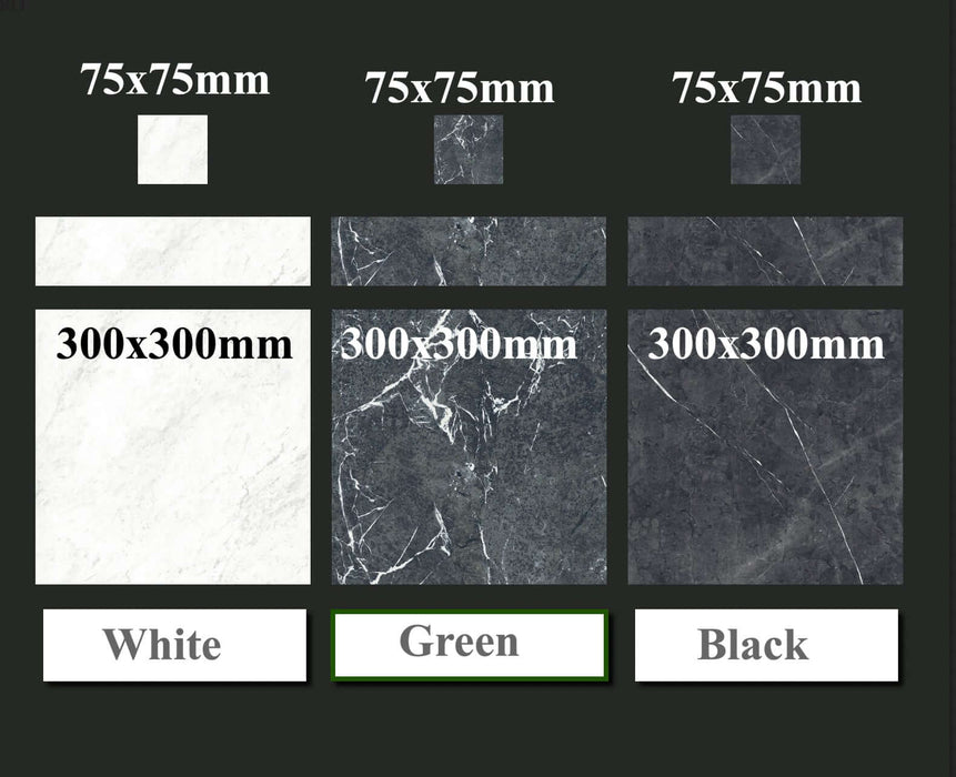 Marquina Classic Marble green cut sample TILEJOB.CO.UK