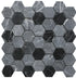 Volcanic Noir Hex Tiles Natural Black Marble Hexagonal Mosaic tiles
